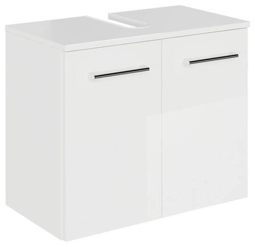 WASCHBECKENUNTERSCHRANK 60/49,8/33,3 cm  - Chromfarben/Weiß Hochglanz, KONVENTIONELL, Holzwerkstoff/Metall (60/49,8/33,3cm) - Sadena