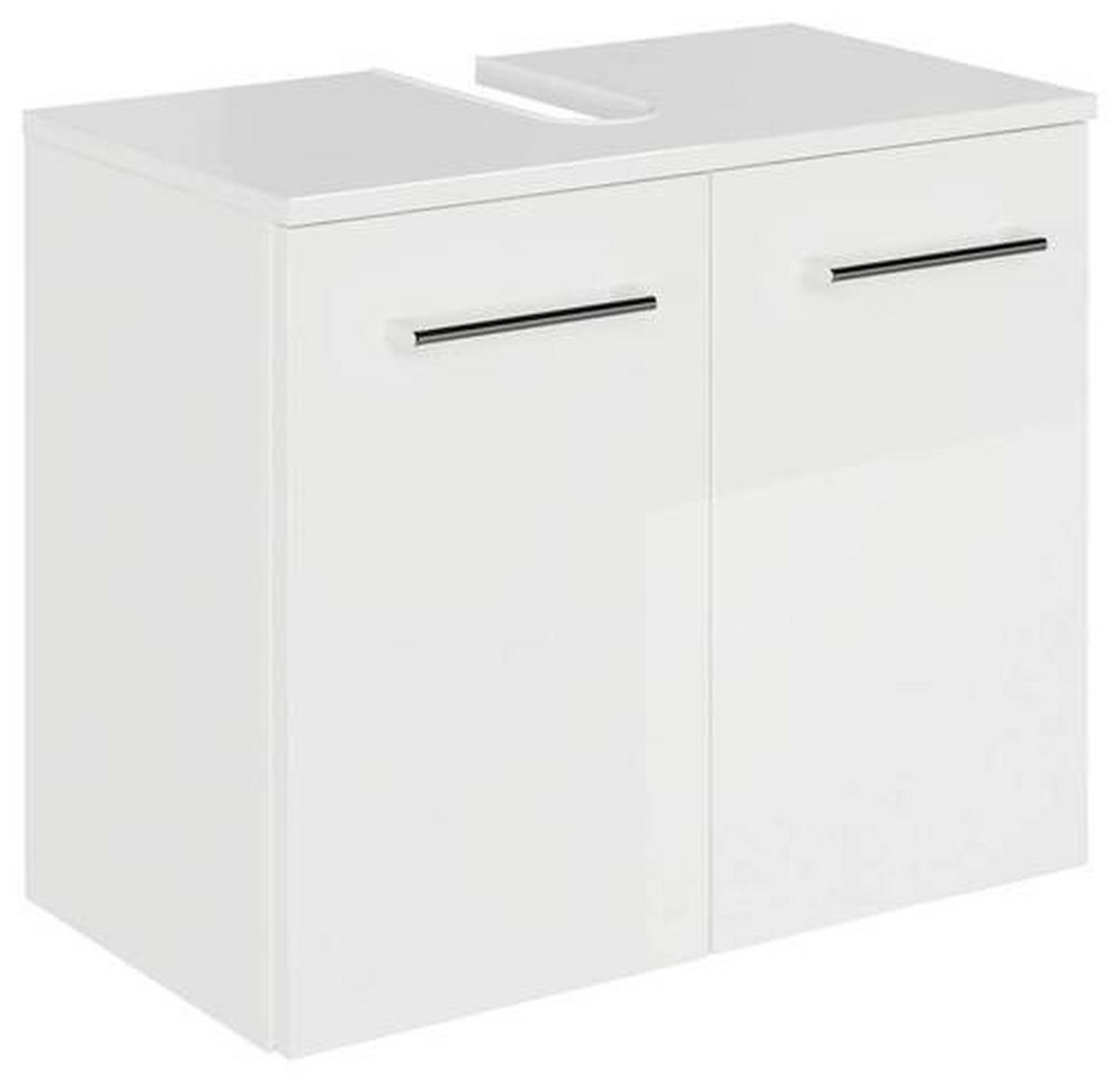 WASCHBECKENUNTERSCHRANK 60/49,8/33,3 cm  - Chromfarben/Weiß Hochglanz, KONVENTIONELL, Holzwerkstoff/Metall (60/49,8/33,3cm) - Sadena