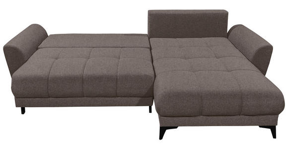 ECKSOFA in Webstoff Dunkelbraun  - Dunkelbraun/Schwarz, KONVENTIONELL, Kunststoff/Textil (281/189cm) - Carryhome