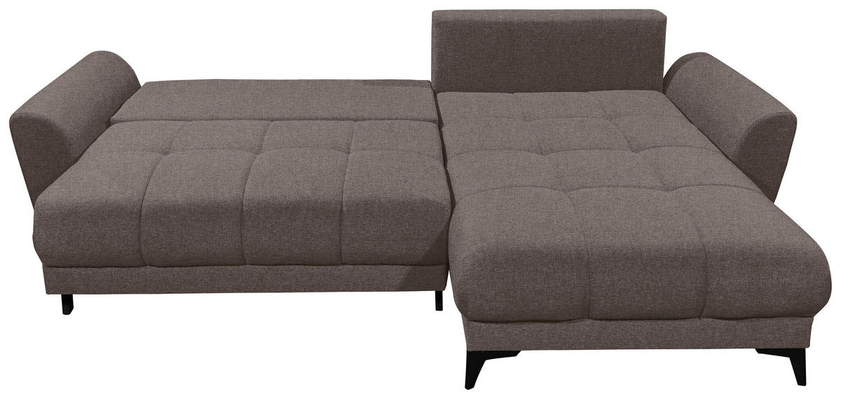 ECKSOFA in Webstoff Dunkelbraun  - Dunkelbraun/Schwarz, Konventionell, Kunststoff/Textil (281/189cm) - Carryhome