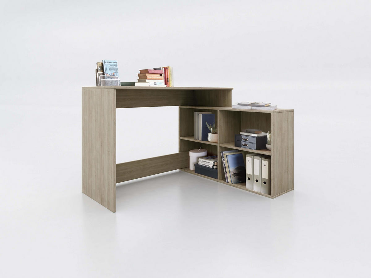 KOTNA PISALNA MIZA leseni material hrast sonoma  - hrast sonoma, Moderno, leseni material (120/100/77/50/29cm) - Xora