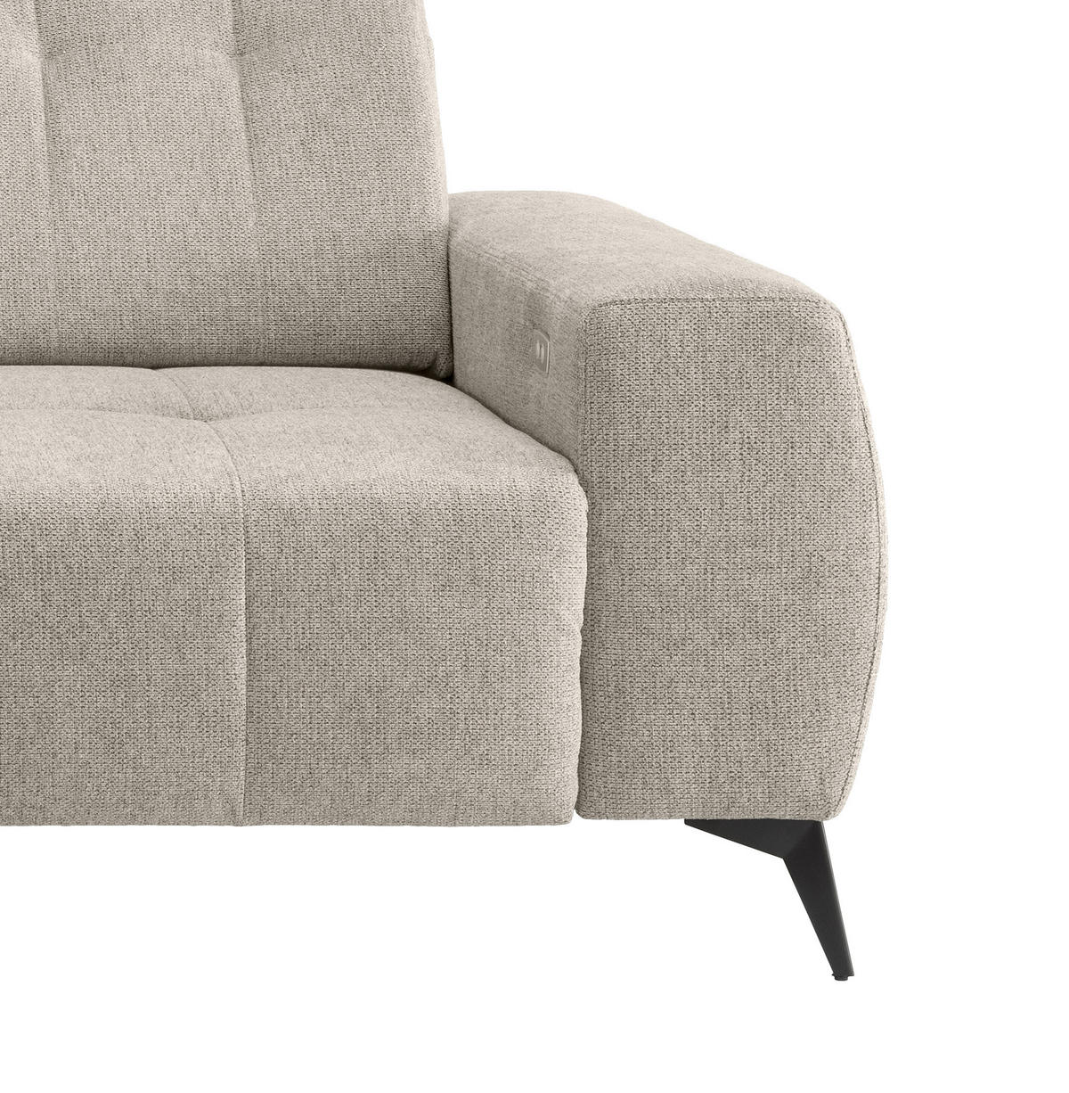 ECKSOFA in Chenille Beige  - Beige/Schwarz, Modern, Textil/Metall (180/258cm) - Livetastic