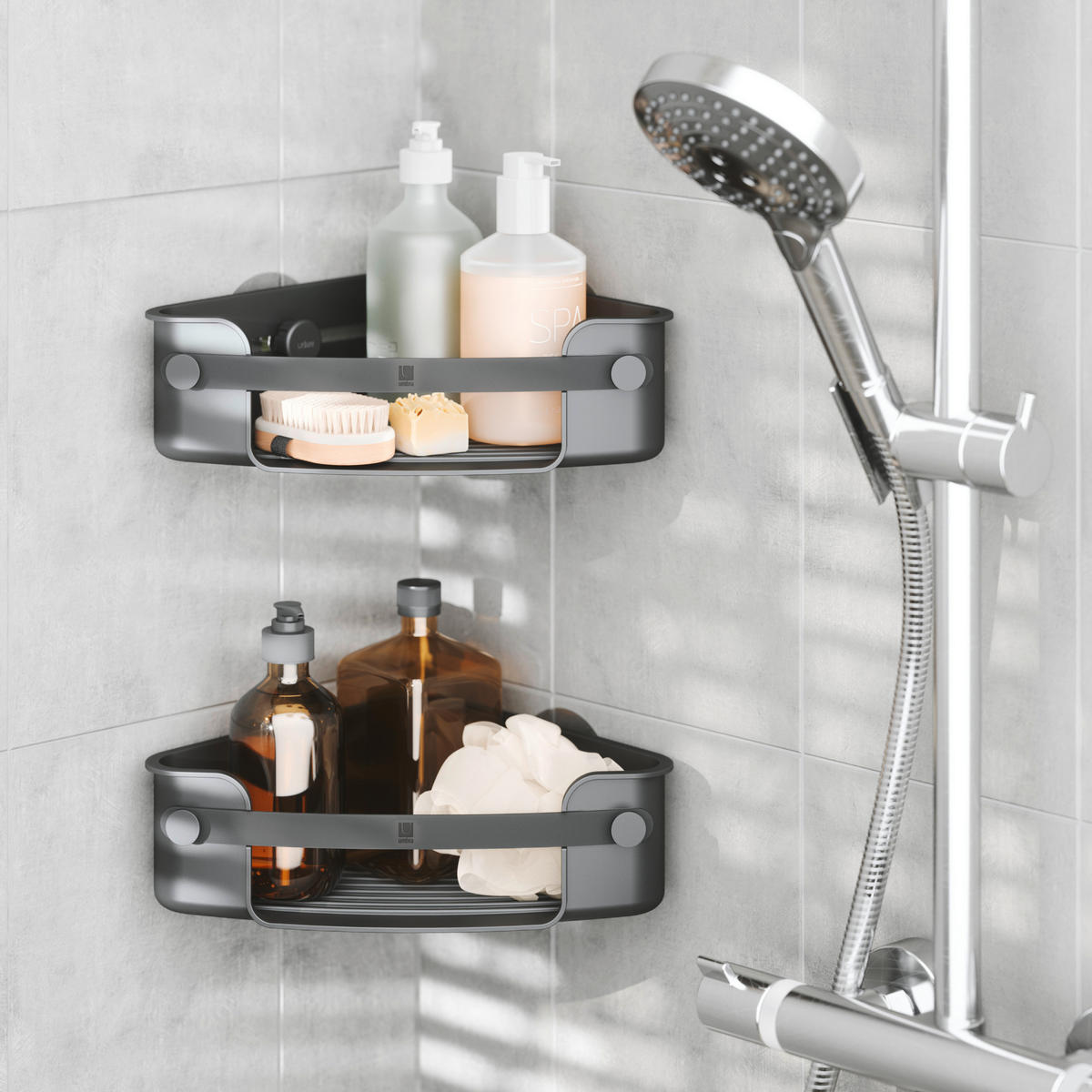DUSCHABLAGE Kunststoff  - Schwarz, KONVENTIONELL, Kunststoff (19/9/19cm) - Umbra