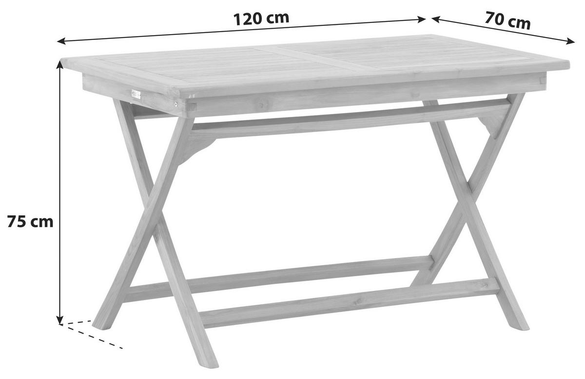 GARTENTISCH 120/70/75 cm Holz  - Teakfarben, KONVENTIONELL, Holz (120/70/75cm) - Gardenson