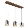 HÄNGELEUCHTE 100/18/120 cm  - Dunkelbraun/Schwarz, Natur, Glas/Holzwerkstoff (100/18/120cm)