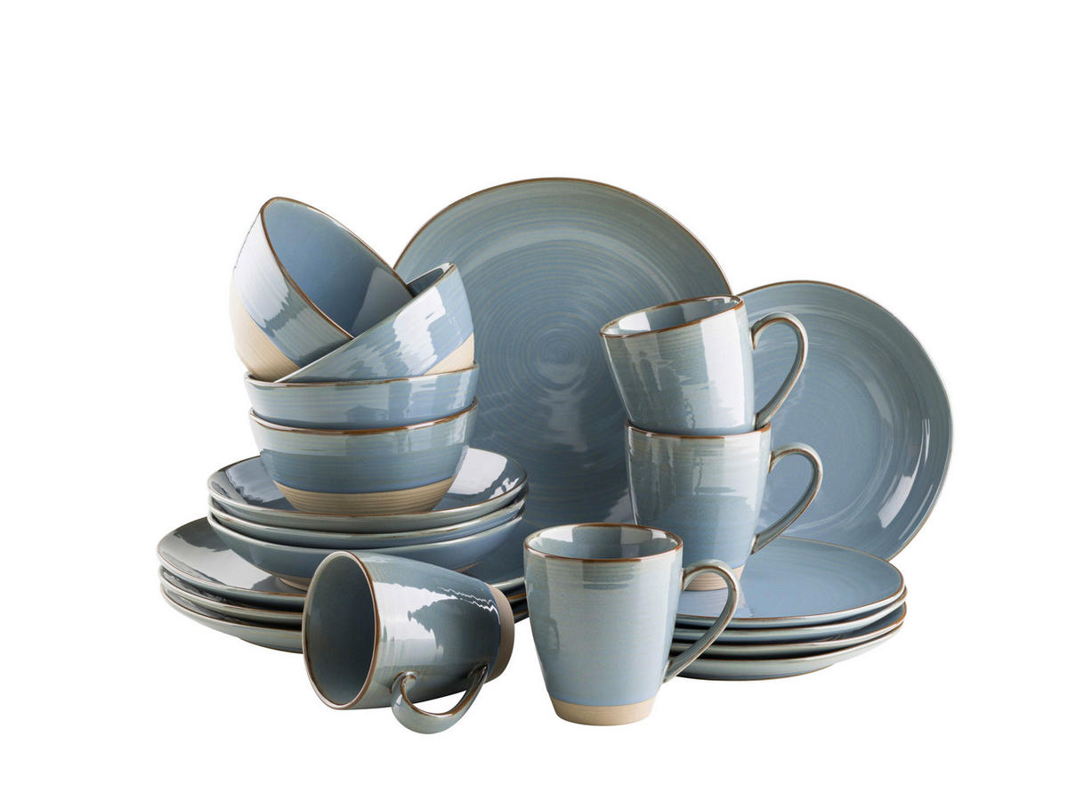 KOMBISERVICE Blaugrau Nottingham 20-teilig 4 Personen  - Blaugrau, Basics, Keramik - Mäser