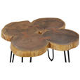 BEISTELLTISCH in Holz, Metall 60/60/45 cm  - Schwarz/Akaziefarben, Design, Holz/Metall (60/60/45cm) - Landscape