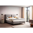 BOXSPRINGBETT 200/200 cm  in Anthrazit  - Anthrazit/Schwarz, Design, Leder/Holz (200/200cm) - Novel