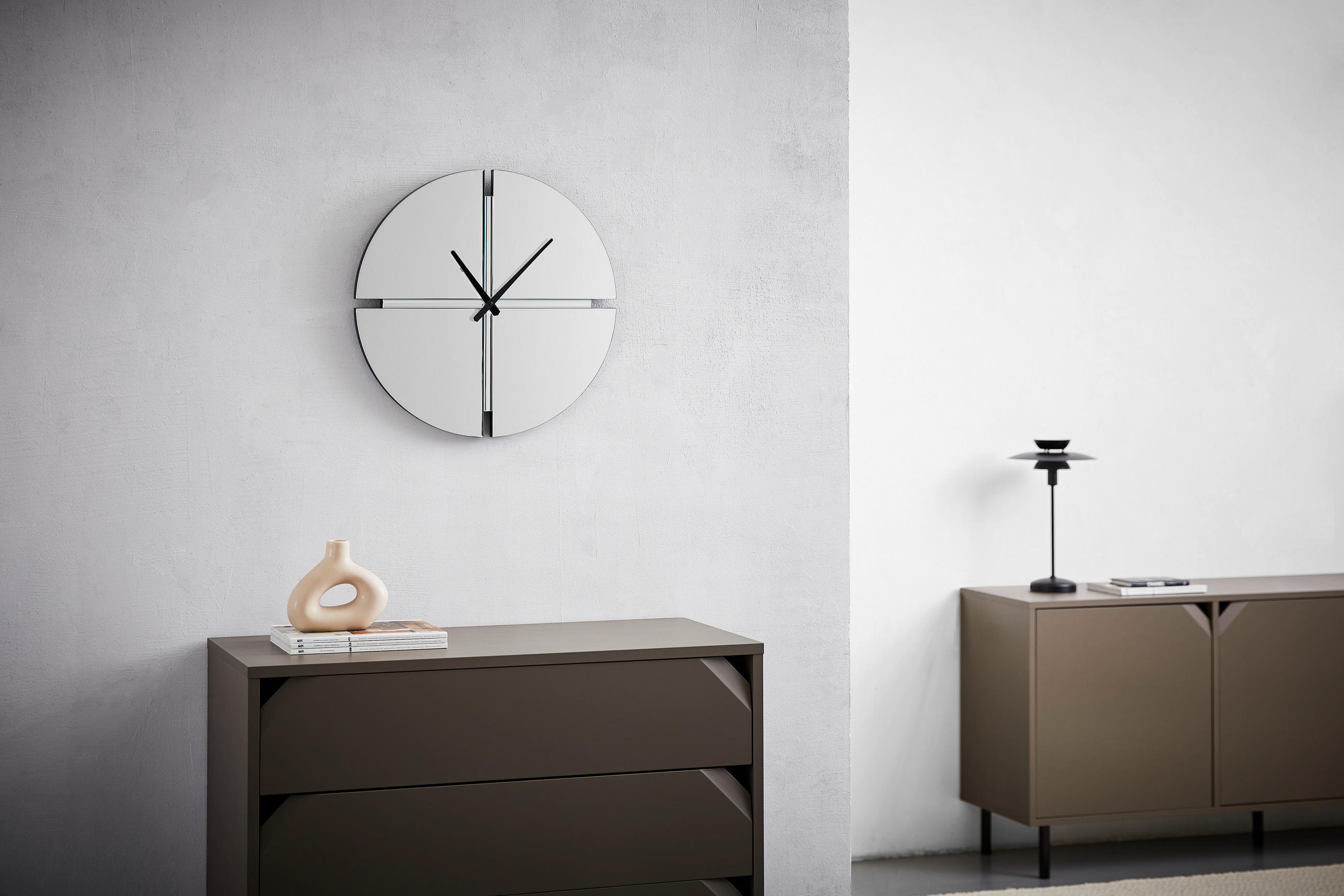 WANDUHR  Klar  - Klar, Trend, Glas/Holzwerkstoff (50/50/2,2cm) - Xora