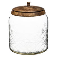 POSUDA ZA ZALIHE    - prozirno, Basics, staklo/drvo (19/19/23cm)