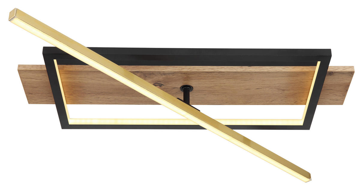 PLAFONIERĂ CU LED - opal/maro închis, Design, plastic/metal (60,5/20/9cm) - Globo