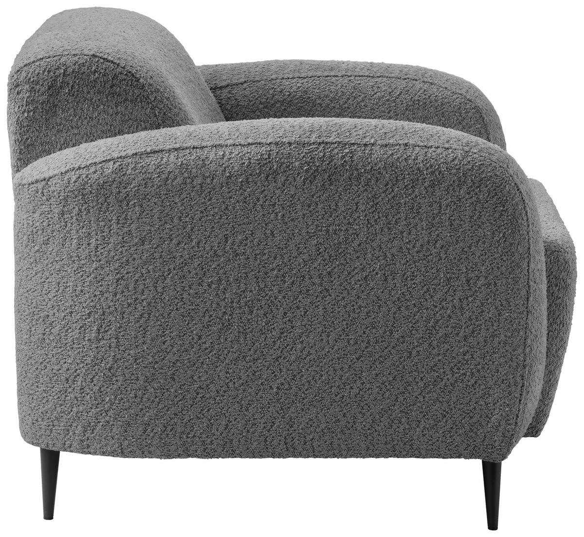 SESSEL in Bouclé Anthrazit  - Anthrazit/Schwarz, Modern, Textil/Metall (85/76/90cm) - Livetastic