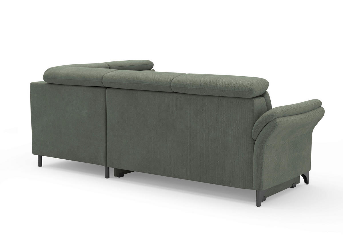 ECKSOFA Flachgewebe Dunkelgrün  - Dunkelgrün/Schwarz, Konventionell, Textil/Metall (247/193cm) - Sit & More