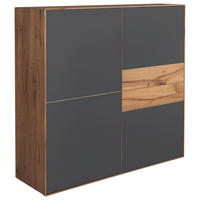 HIGHBOARD SOLIDA  in 122/120/40 cm  - Eichefarben/Anthrazit, Design, Glas/Holz (122/120/40cm) - Valnatura