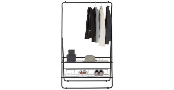 GARDEROBENSTÄNDER in Schwarz 93/159/47 cm - Schwarz, Trend, Metall (93/159/47cm) - Carryhome