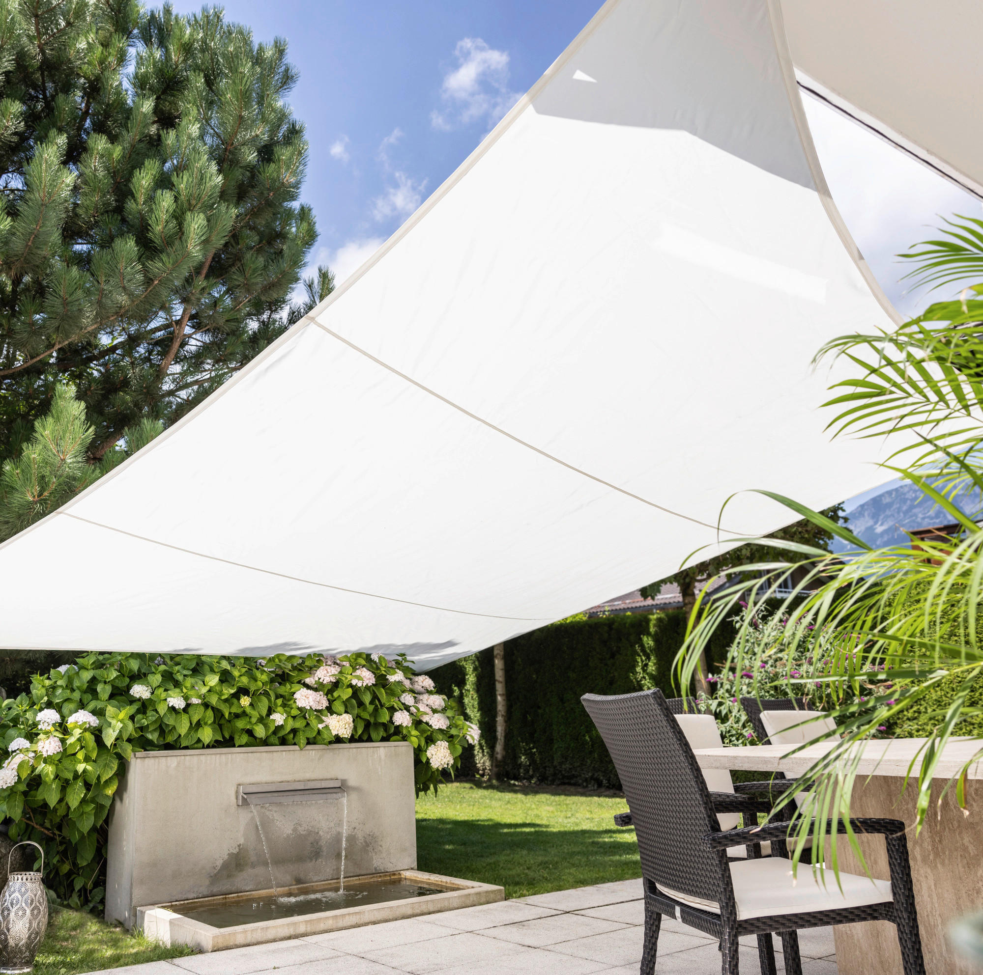 GARTENSONNENSEGEL  400/400 cm  - Weiß, Basics, Kunststoff (400/400cm) - Windhager