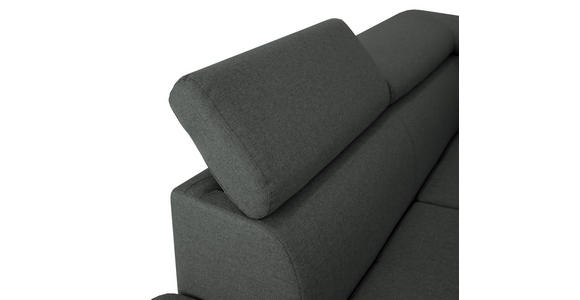 ECKSOFA inkl. Funktionen Grau Webstoff  - Silberfarben/Grau, Design, Textil/Metall (226/257cm) - Xora