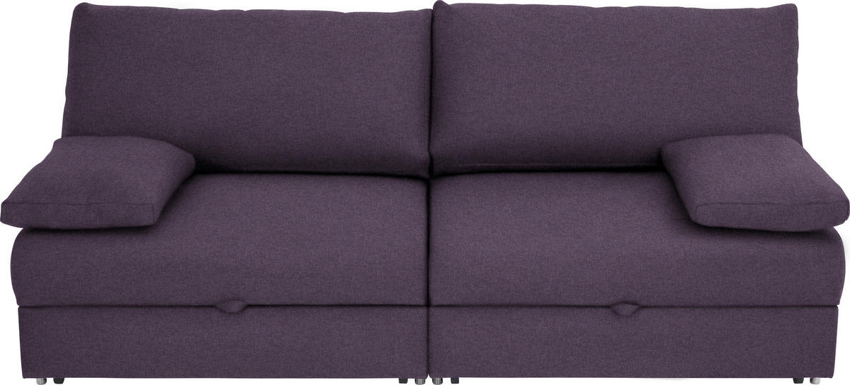 SCHLAFSOFA Violett  - Chromfarben/Violett, Design, Textil/Metall (192/77-88/110-120cm) - Bali