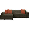 ECKSOFA in Chenille Olivgrün  - Rostfarben/Schwarz, Konventionell, Kunststoff/Textil (188/280cm) - Carryhome