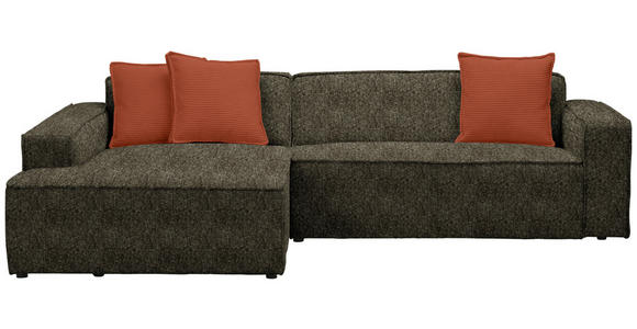 ECKSOFA in Chenille Rot, Olivgrün  - Rot/Schwarz, KONVENTIONELL, Kunststoff/Textil (188/280cm) - Carryhome