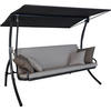 HOLLYWOODSCHAUKEL 210/160/145 cm  - Sandfarben/Dunkelgrau, Basics, Textil/Metall (210/160/145cm) - Boxxx