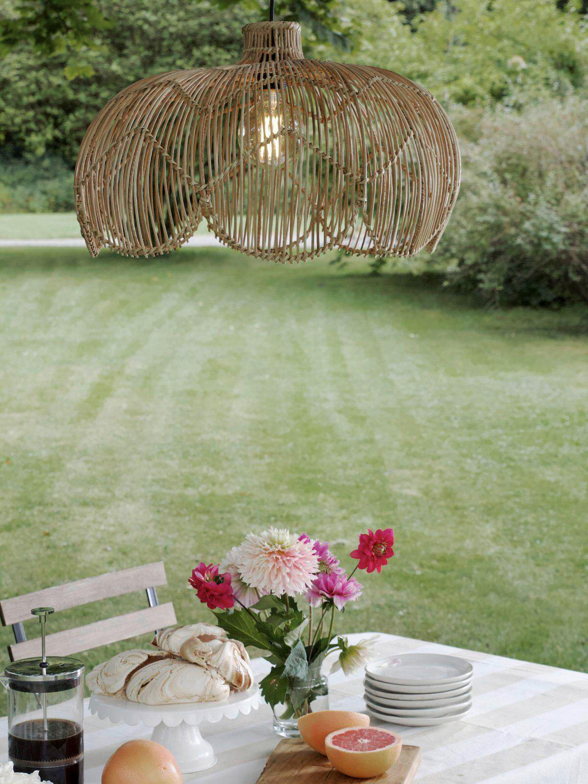 AUßENHÄNGELEUCHTE Belle 53/32/53 cm  - Beigebraun, Natur, Naturmaterialien (53/32/53cm) - PR Home