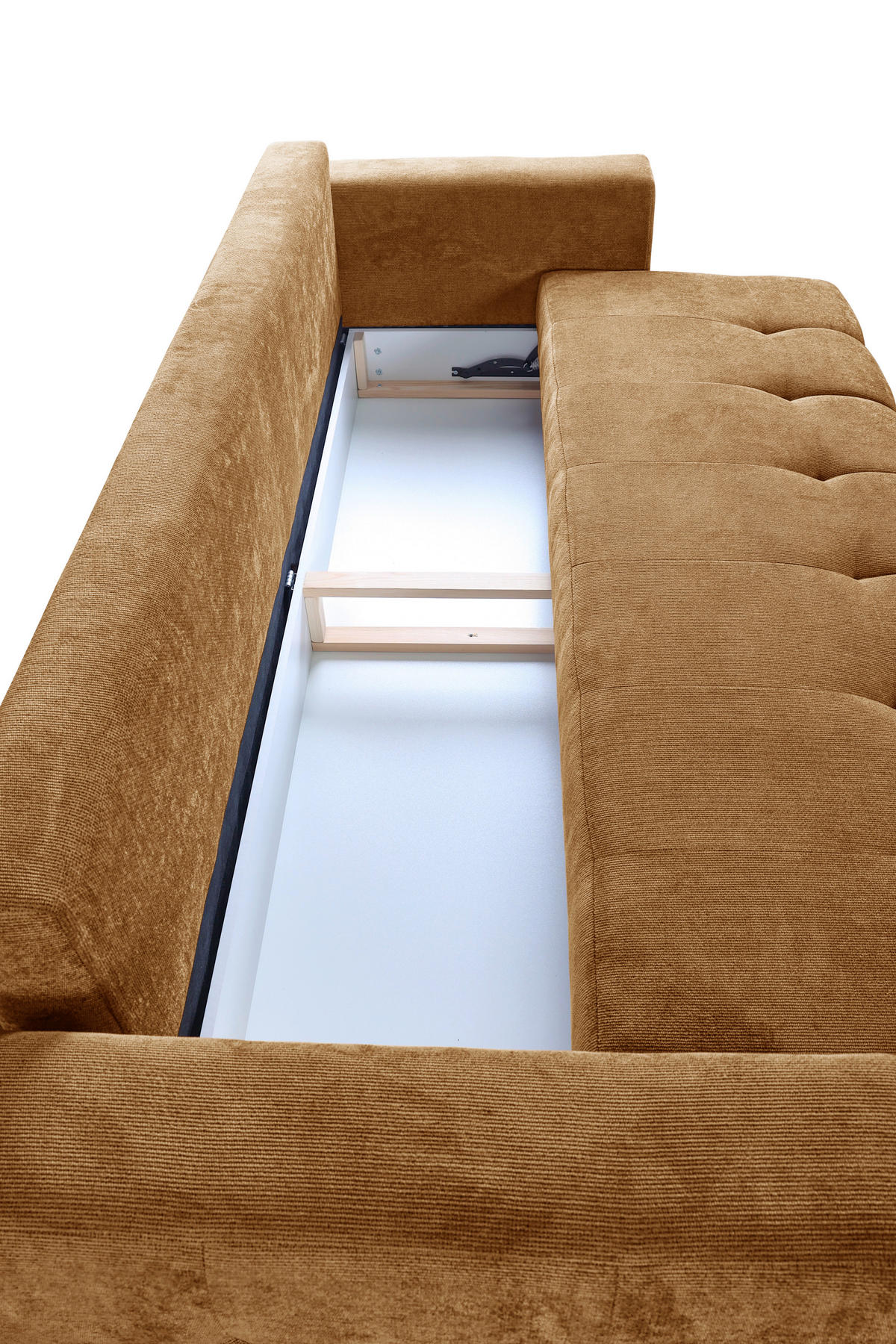 SCHLAFSOFA  mit Bettkasten erhältlich, Bettfunktion erhältlich Struktur Hellbraun  - Hellbraun/Schwarz, Design, Holz/Textil (247/94/90cm) - MID.YOU