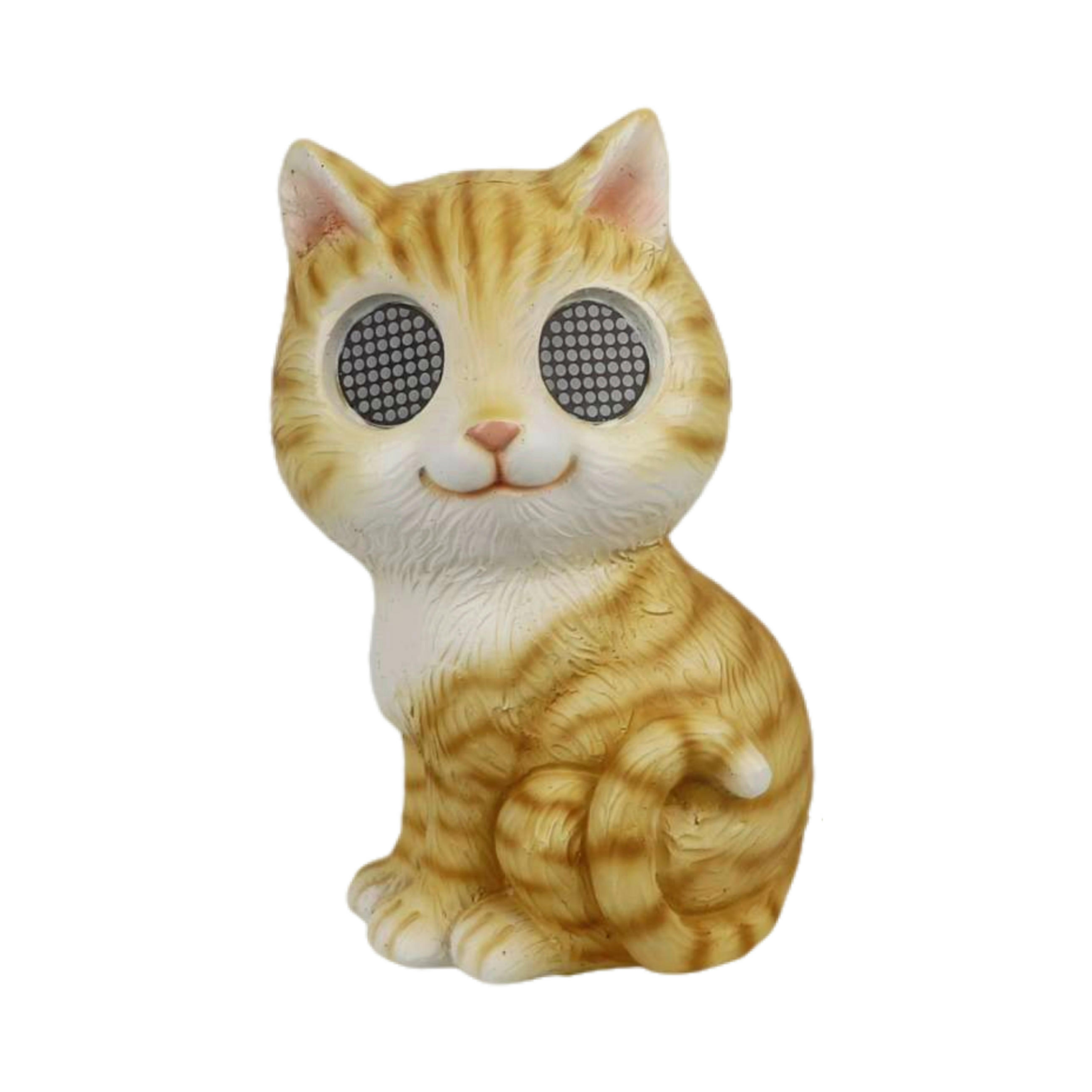 PISICĂ DECORATIVĂ - maro/alb, Lifestyle, plastic (15,5/24,5/13cm)