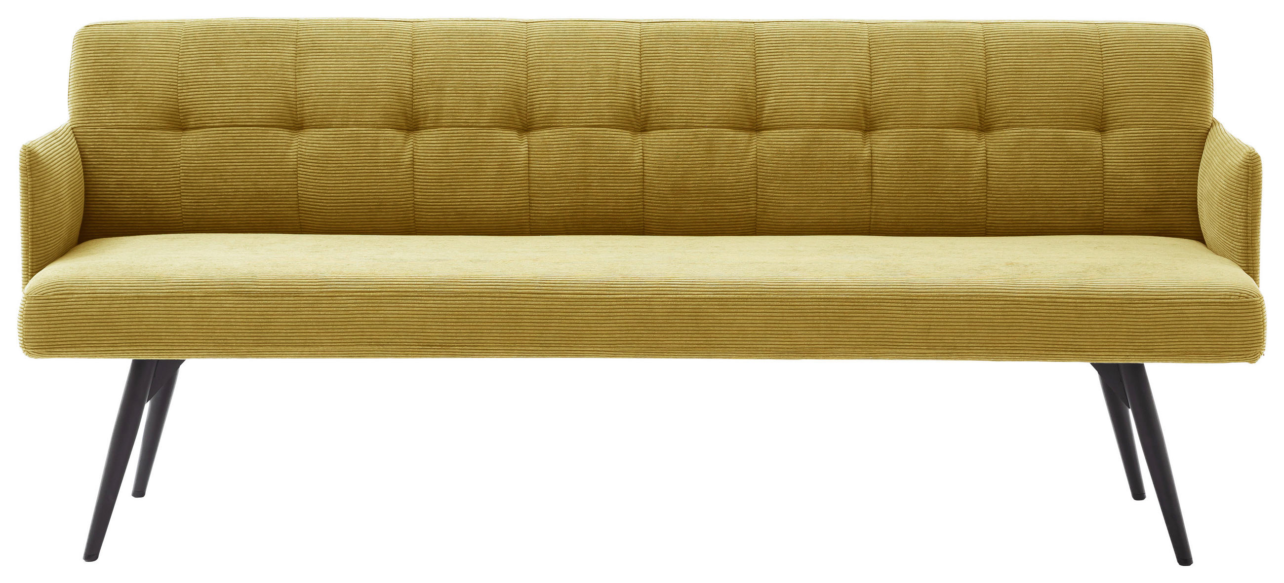 SITZBANK 206/85/69 cm Cord Gelb, Grün Metall - Gelb/Schwarz, Design, Textil/Metall (206/85/69cm) - Johann Jakob