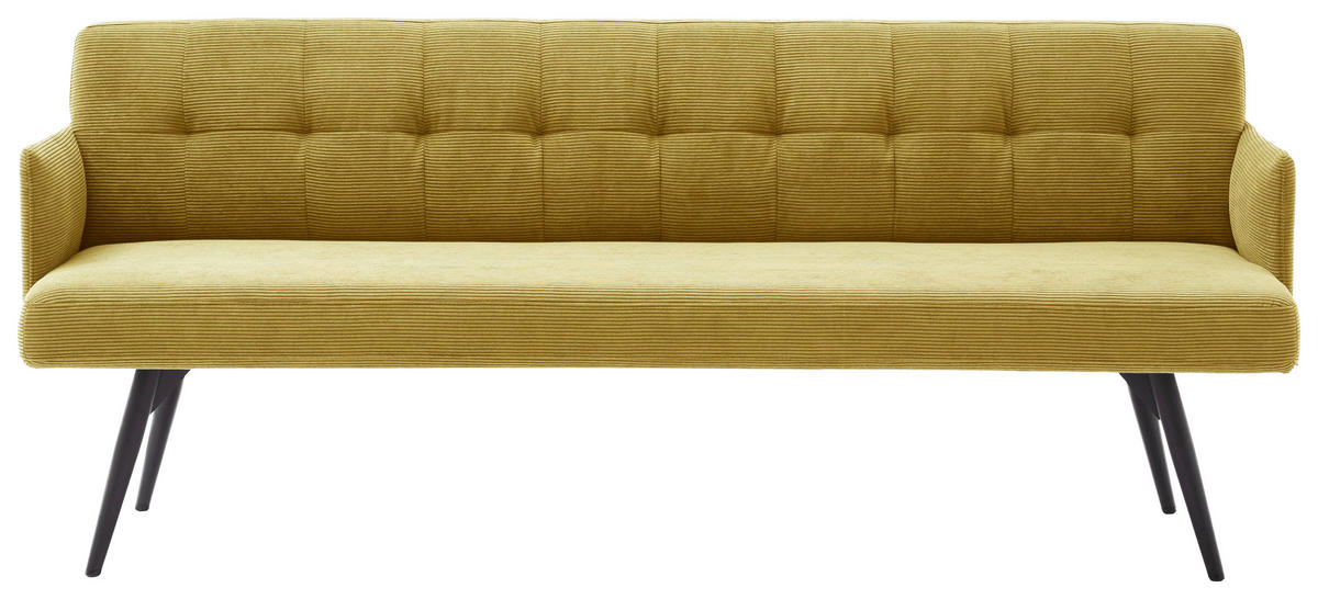 SITZBANK 206/85/69 cm Cord Gelb, Grün Metall  - Gelb/Schwarz, Design, Textil/Metall (206/85/69cm) - Johann Jakob