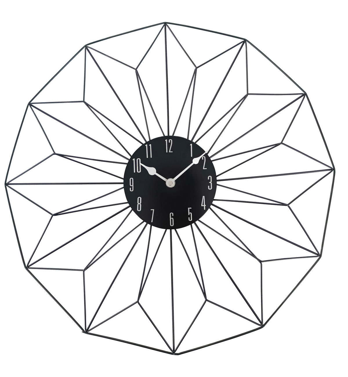 NÁSTĚNNÉ HODINY, černá, 50 cm - černá, Trend, kov/plast (50cm) - Ambia Home