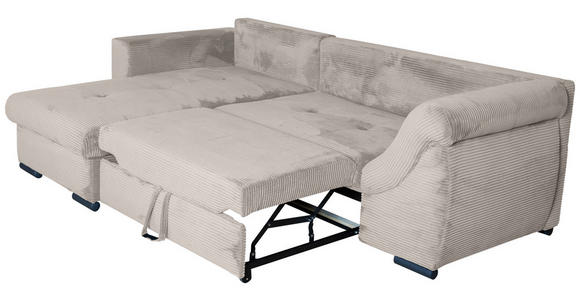 ECKSOFA Beige Cord - Beige/Schwarz, KONVENTIONELL, Textil/Metall (168/258cm) - Carryhome