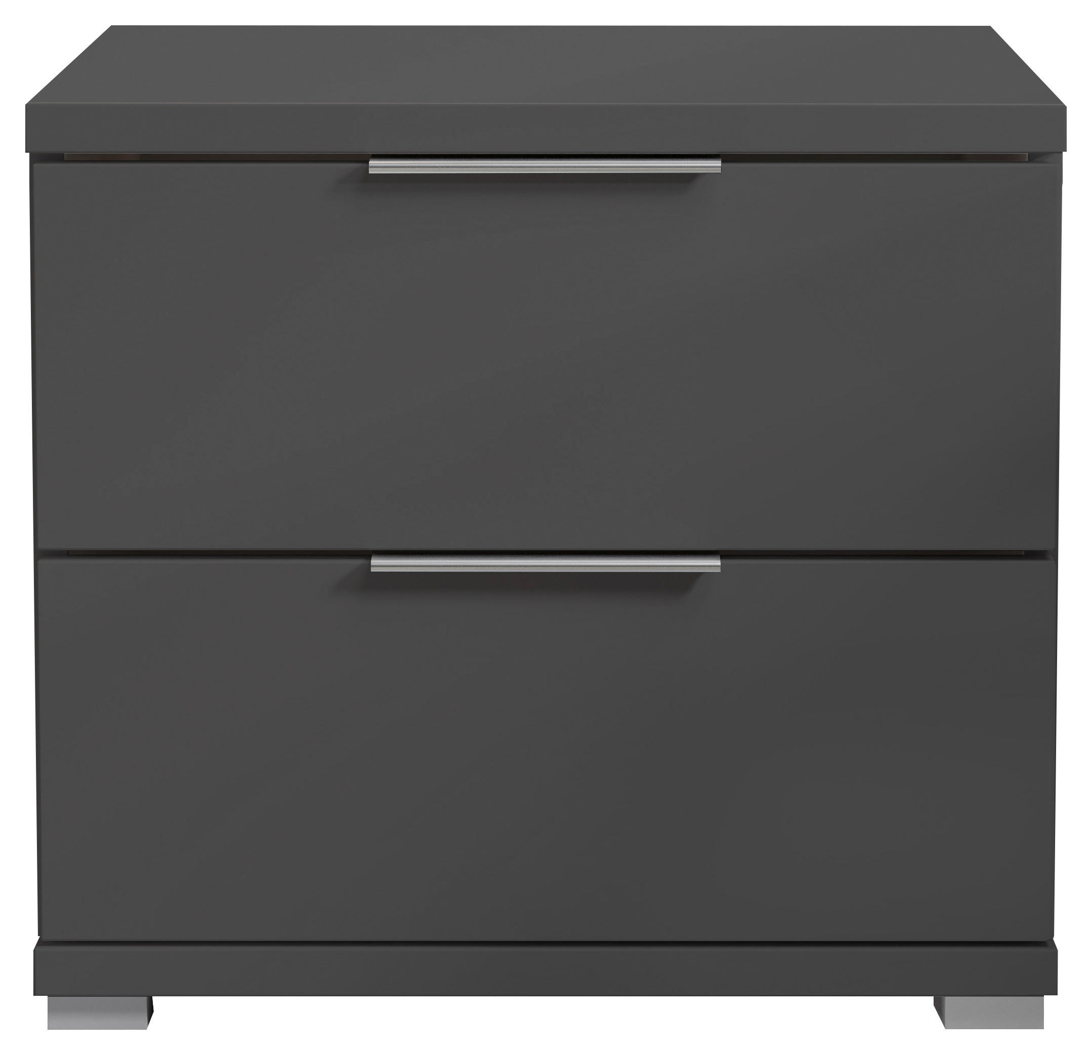 NACHTSCHRANK 46/43/42 cm  - Alufarben/Graphitfarben, KONVENTIONELL, Holzwerkstoff/Kunststoff (46/43/42cm) - Boxxx