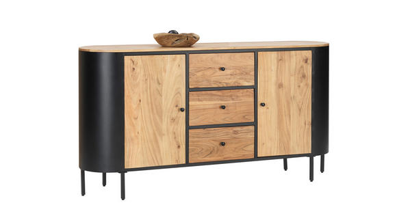 SIDEBOARD 170/90/40 cm - Schwarz/Akaziefarben, Trend, Holz/Metall (170/90/40cm) - Ambia Home