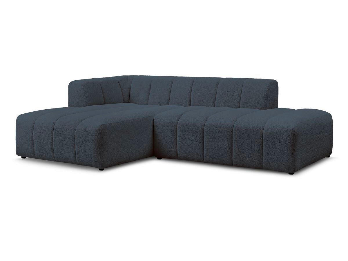 ECKSOFA  ANNECY Dunkelblau Bouclé  - Schwarz/Dunkelblau, MODERN, Kunststoff/Textil (170/262cm)