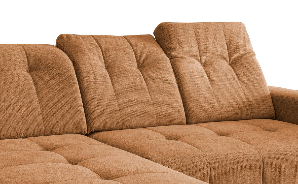 ECKSOFA in Chenille Currygelb  - Currygelb/Schwarz, Modern, Textil/Metall (180/258cm) - Livetastic