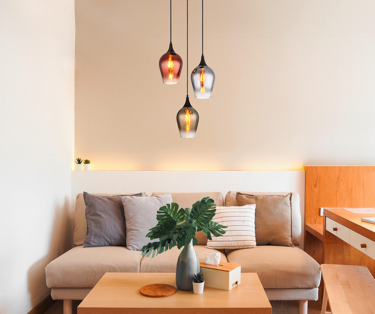 HÄNGELEUCHTE 45/120 cm    - Klar, Konventionell, Glas/Metall (45/120cm) - Globo