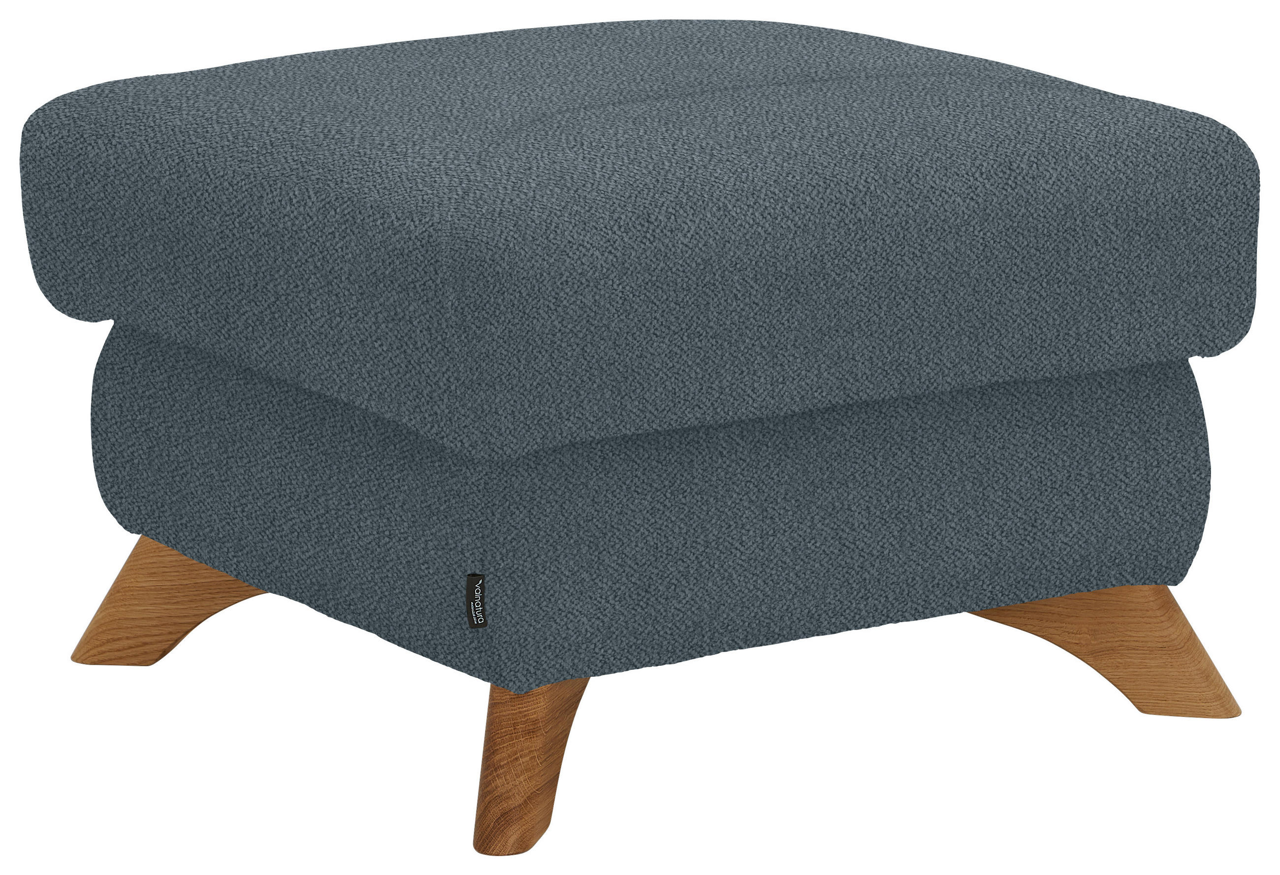 HOCKER in Textil Blau  - Blau/Eichefarben, Modern, Holz/Textil (65/47/65cm) - Valnatura