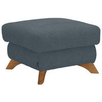 HOCKER in Textil Blau  - Blau/Eichefarben, Modern, Holz/Textil (65/47/65cm) - Valnatura