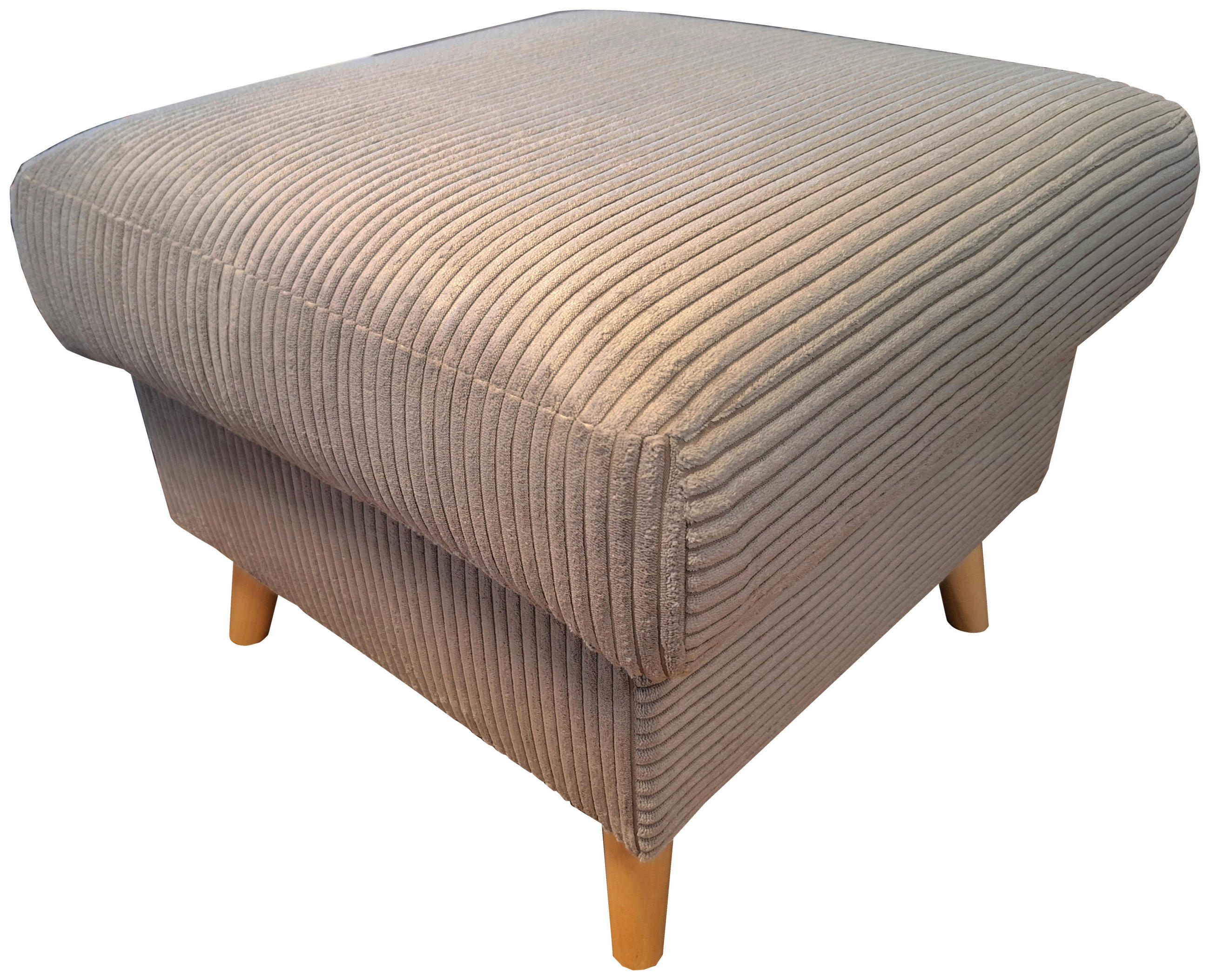 HOCKER VALENTINA Cord Graubraun  - Graubraun/Naturfarben, Design, Holz/Textil (61/43/61cm) - P & B