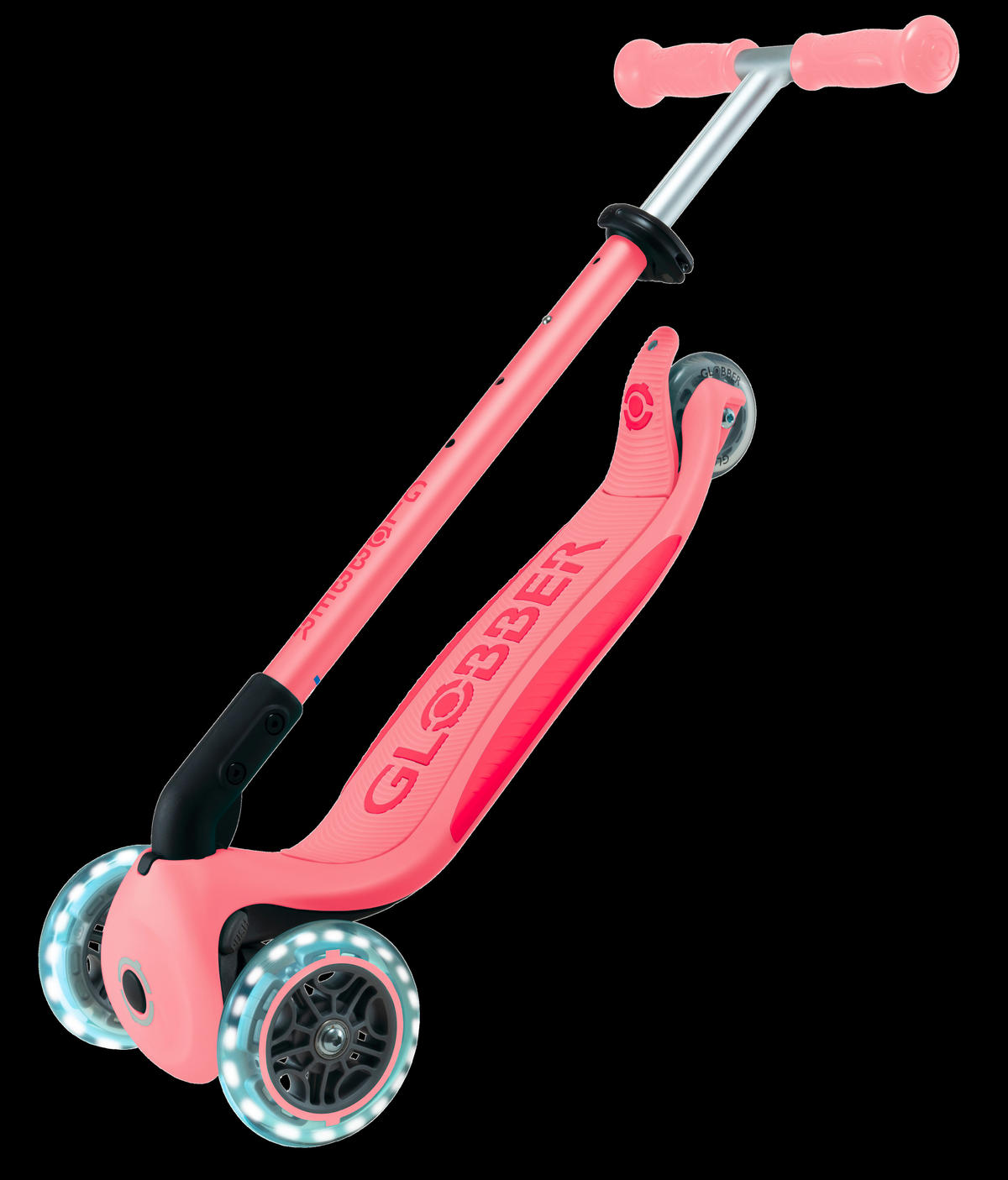 SCOOTER PRIMO FOLDABLE PLUS LIGHTS  - Pink, LIFESTYLE, Kunststoff/Metall (57,5/28/82,5cm) - GLOBBER