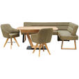 ECKBANK 215/173 cm  in Grün, Eichefarben  - Eichefarben/Schwarz, KONVENTIONELL, Holz/Textil (215/173cm) - Voleo