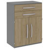 AKTENSCHRANK Grau, Eichefarben  - Eichefarben/Grau, KONVENTIONELL, Holzwerkstoff (80/111,7/43cm) - Moderano