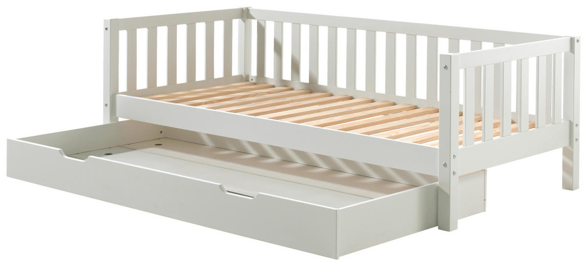 AUSZIEHBETT 90/200 cm  in Weiß  - Weiß, MODERN, Holz/Holzwerkstoff (90/200cm) - MID.YOU