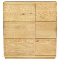 SCHUHSCHRANK Eiche massiv Eichefarben  - Eichefarben/Schwarz, Natur, Holz/Metall (99/108,6/38cm) - Linea Natura