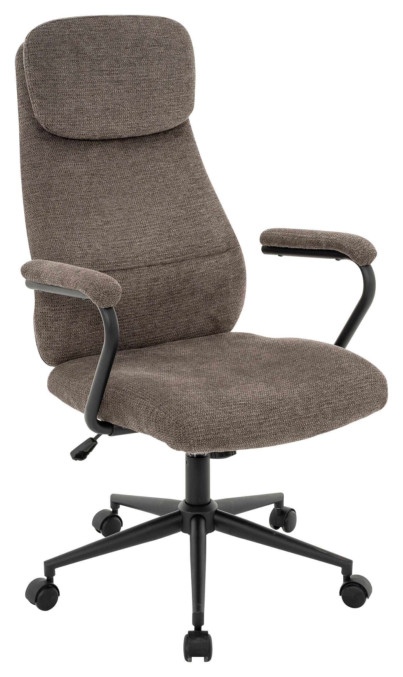 CHEFSESSEL Webstoff Schwarz, Taupe  - Taupe/Schwarz, MODERN, Kunststoff/Textil (60/108-116/67cm) - MID.YOU