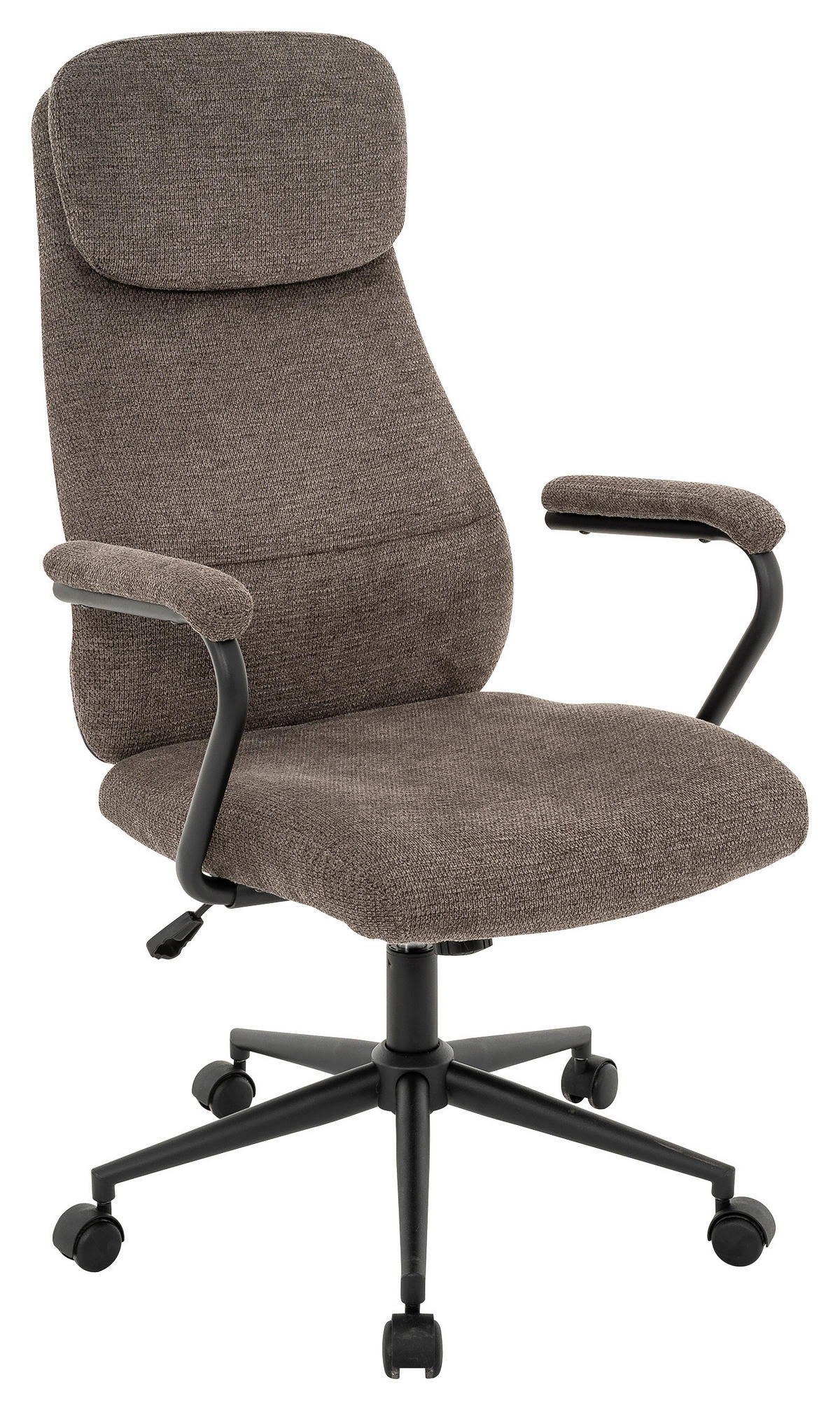 CHEFSESSEL Webstoff Schwarz, Taupe  - Taupe/Schwarz, MODERN, Kunststoff/Textil (60/108-116/67cm) - MID.YOU