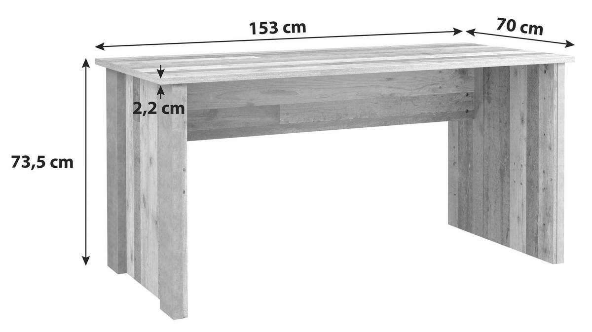 PSACÍ STŮL, hnědá, tmavě šedá, 153/70/73,5 cm - tmavě šedá/hnědá, Konvenční, kov/kompozitní dřevo (153/70/73,5cm) - MID.YOU