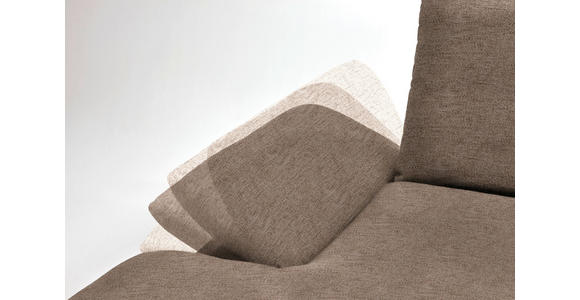 ECKSOFA in Flachgewebe Hellbraun  - Hellbraun/Schwarz, Design, Holz/Textil (159/314cm) - Dieter Knoll