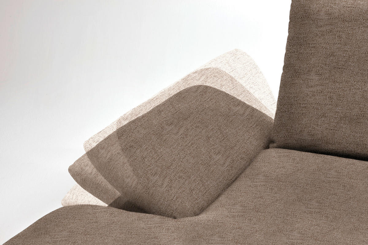 ECKSOFA  in Flachgewebe Hellbraun  159/314 cm  - Hellbraun/Schwarz, Design, Holz/Textil (159/314cm) - Dieter Knoll
